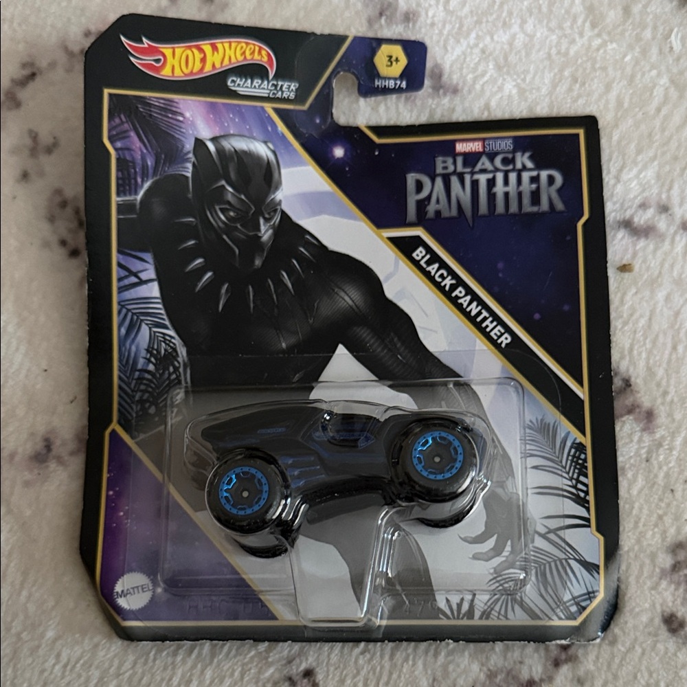 Marvel Black Panther Hot Wheels Car - Black and Blue